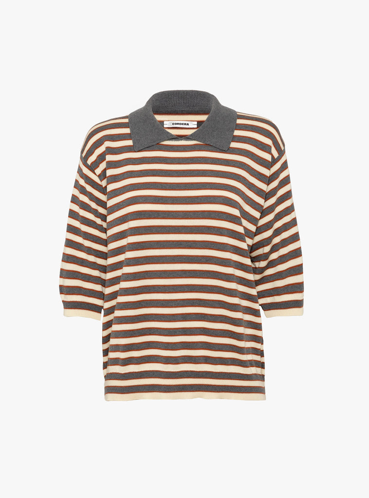The Oversized Cotton Striped Polo Multi from Cordera at Couverture & The Garbstore
front 