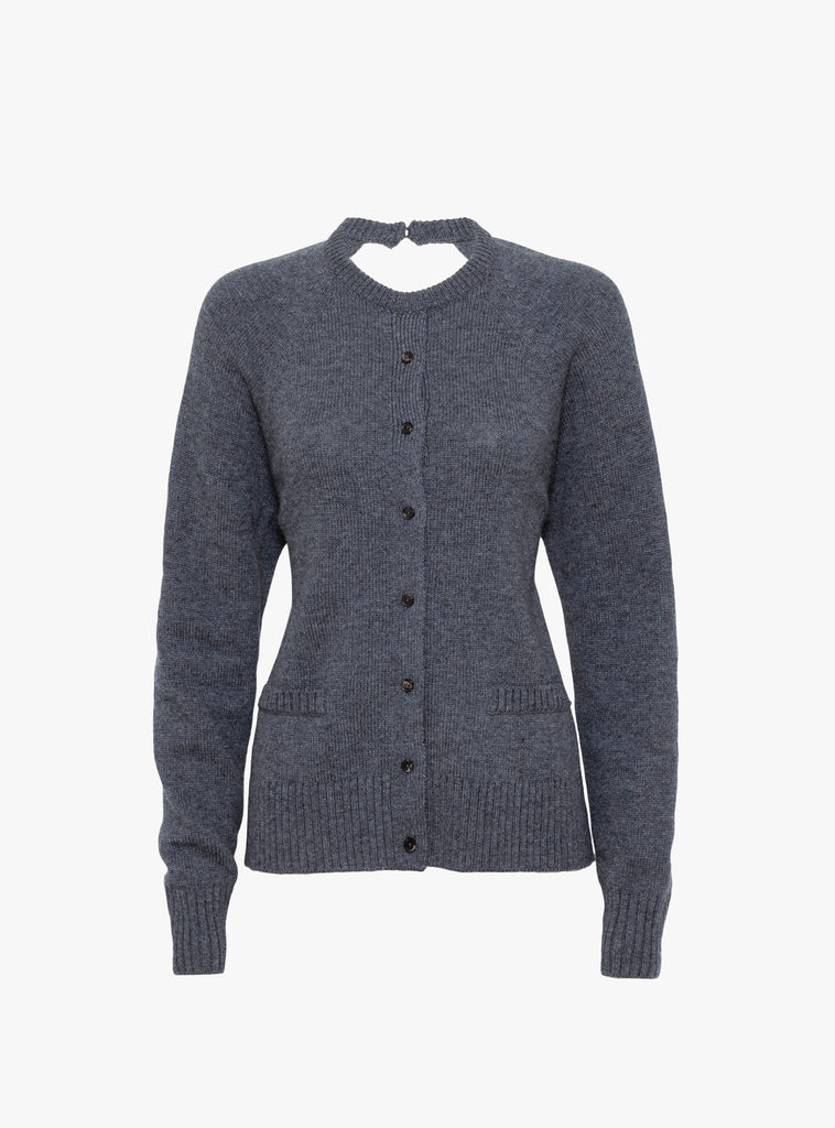 Merino Wool Open Back Cardigan Grey from Cordera at Couverture & The Garbstore
front 