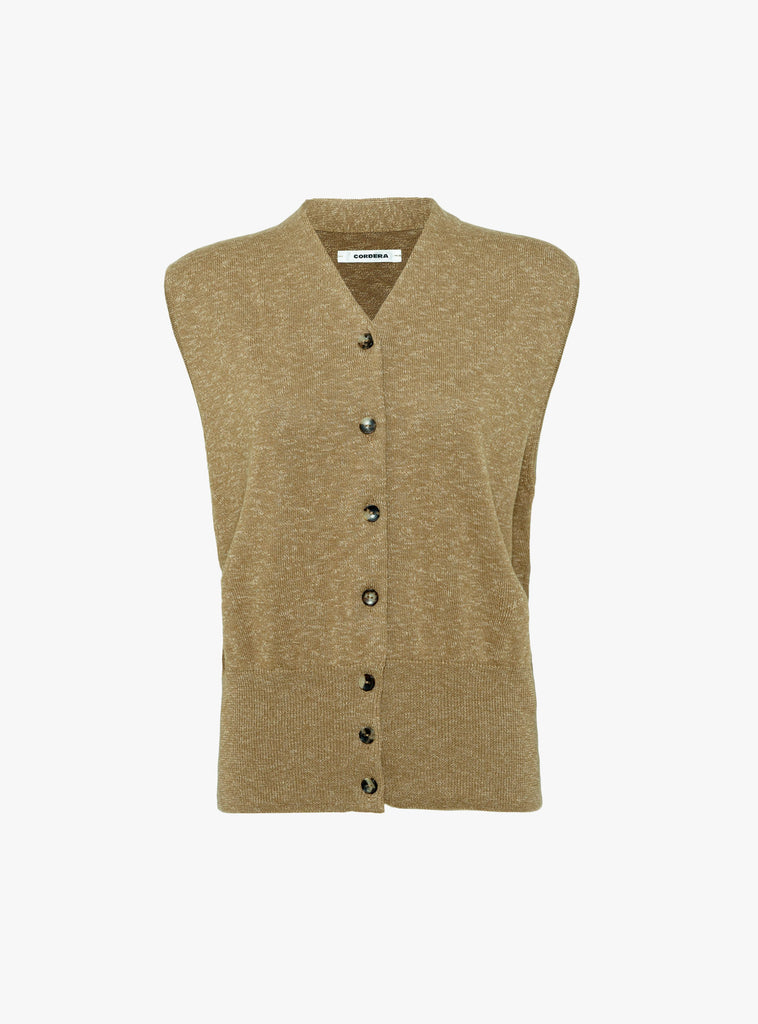 The Flecked Cotton Waistcoat Copal from Cordera at Couverture & The Garbstore
front 