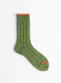 Wool Top Toe Line Socks Olive from Mauna Kea at Couverture & The Garbstore
front 