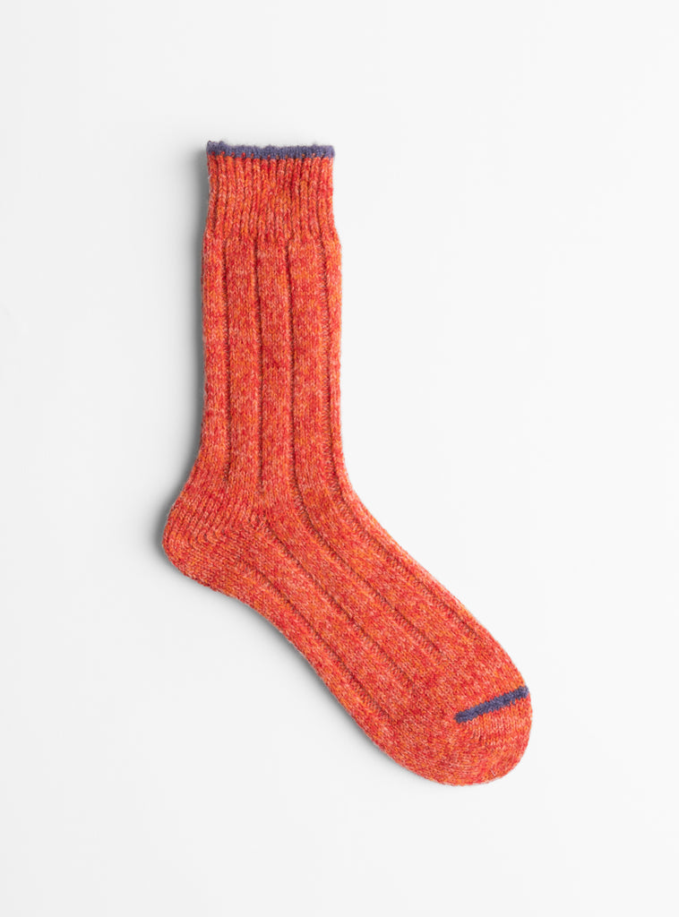 Wool Top Toe Line Socks Orange from Mauna Kea at Couverture & The Garbstore
front 