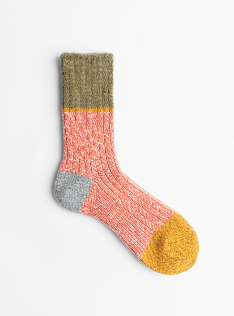Wool 3 Side Switching Socks Pink from Mauna Kea at Couverture & The Garbstore
front 