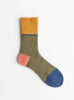 Wool 3 Side Switching Socks Olive from Mauna Kea at Couverture & The Garbstore
front 