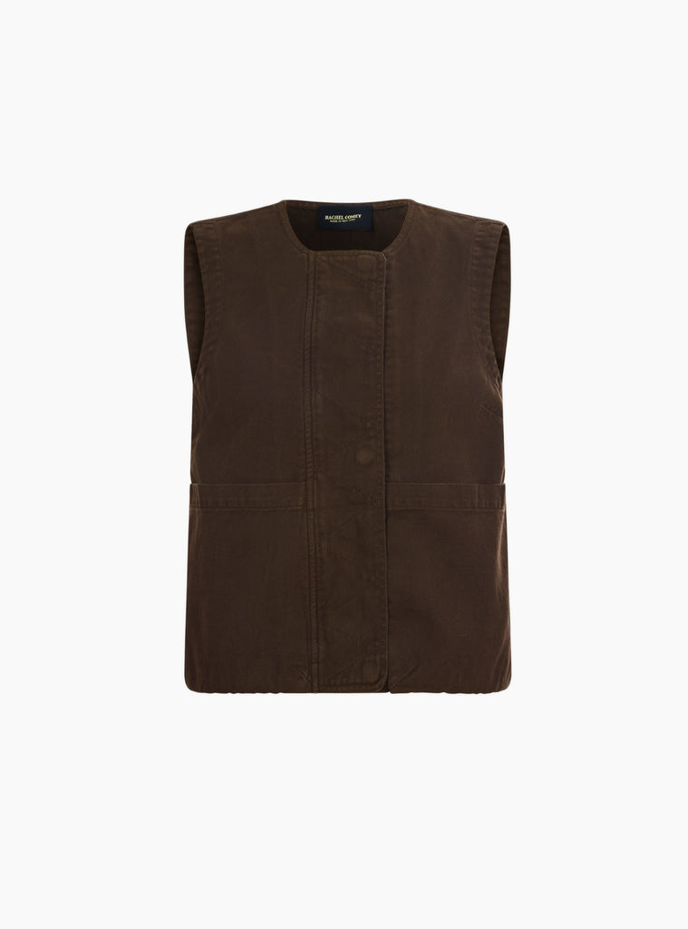 The Vestio Top from Rachel Comey in Chocolate at Couverture & The Garbstore
front 