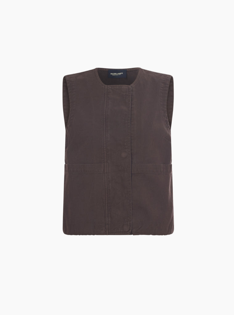 The Vestio Top from Rachel Comey in Chocolate at Couverture & The Garbstore
front 