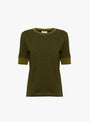 The Cias T-Shirt from Bellerose comes in Khaki and Navy Stripe at Couverture & The Garbstore
front