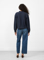The Chelsy Top from Bellerose comes in Navy at Couverture & The Garbstore
model bcak 