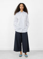 The Georgia Shirt from Bellerose arrives in White, Blue and Pink Stripe at Couverture & The Garbstore
model