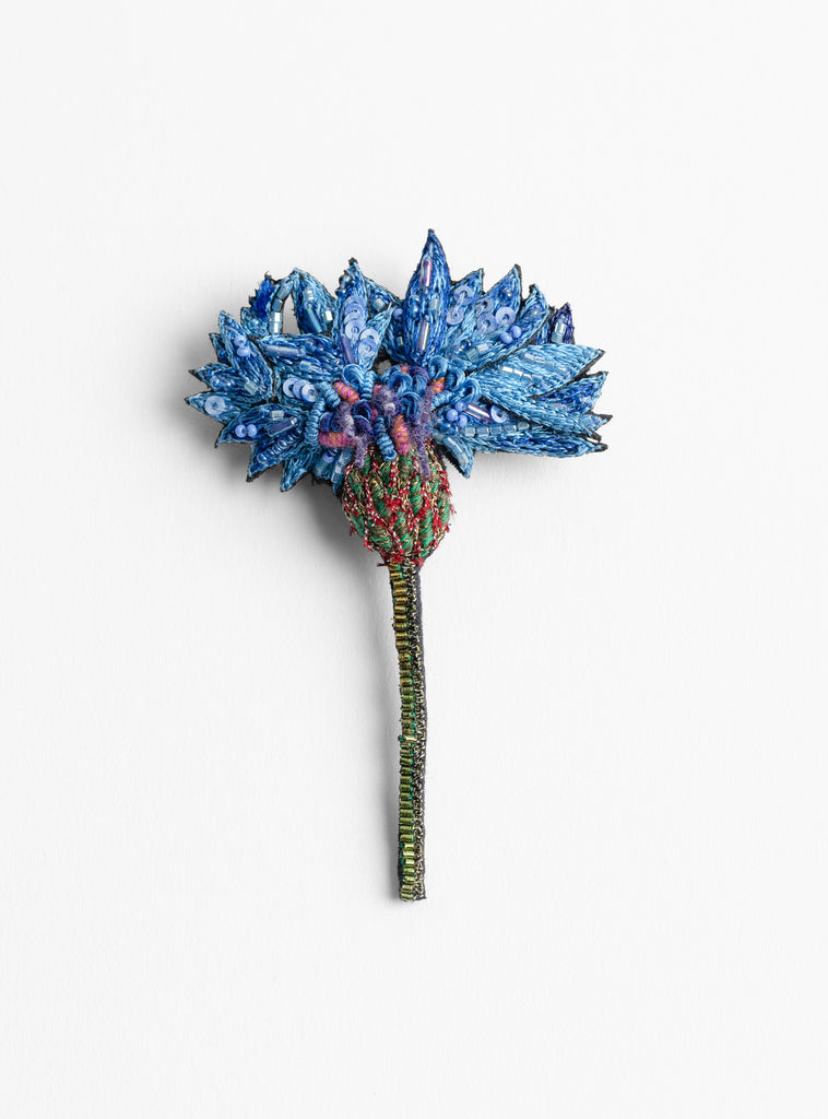 The Blue Cornflower Brooch from Trovelore at Couverture & The Garbstore
front 