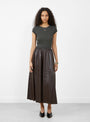 The Herza Skirt from Bellerose comes in Dark Roast at Couverture & The Garbstore
 model front 