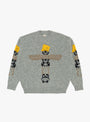 The 5G Wool Peckish Totem Pole Crew Sweater Grey from Kapital at Couverture & The Garbstore
front 
