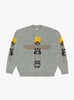 The 5G Wool Peckish Totem Pole Crew Sweater Grey from Kapital at Couverture & The Garbstore
front 
