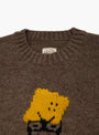 The 5G Wool Peckish Totem Pole Crew Sweater Brown from Kapital at Couverture & The Garbstore
neck