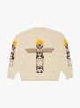 The 5G Wool Peckish Totem Pole Crew Sweater Natural from Kapital  at Couverture & The Garbstore
front 