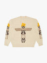 The 5G Wool Peckish Totem Pole Crew Sweater Natural from Kapital  at Couverture & The Garbstore
front 