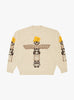 The 5G Wool Peckish Totem Pole Crew Sweater Natural from Kapital  at Couverture & The Garbstore
front 