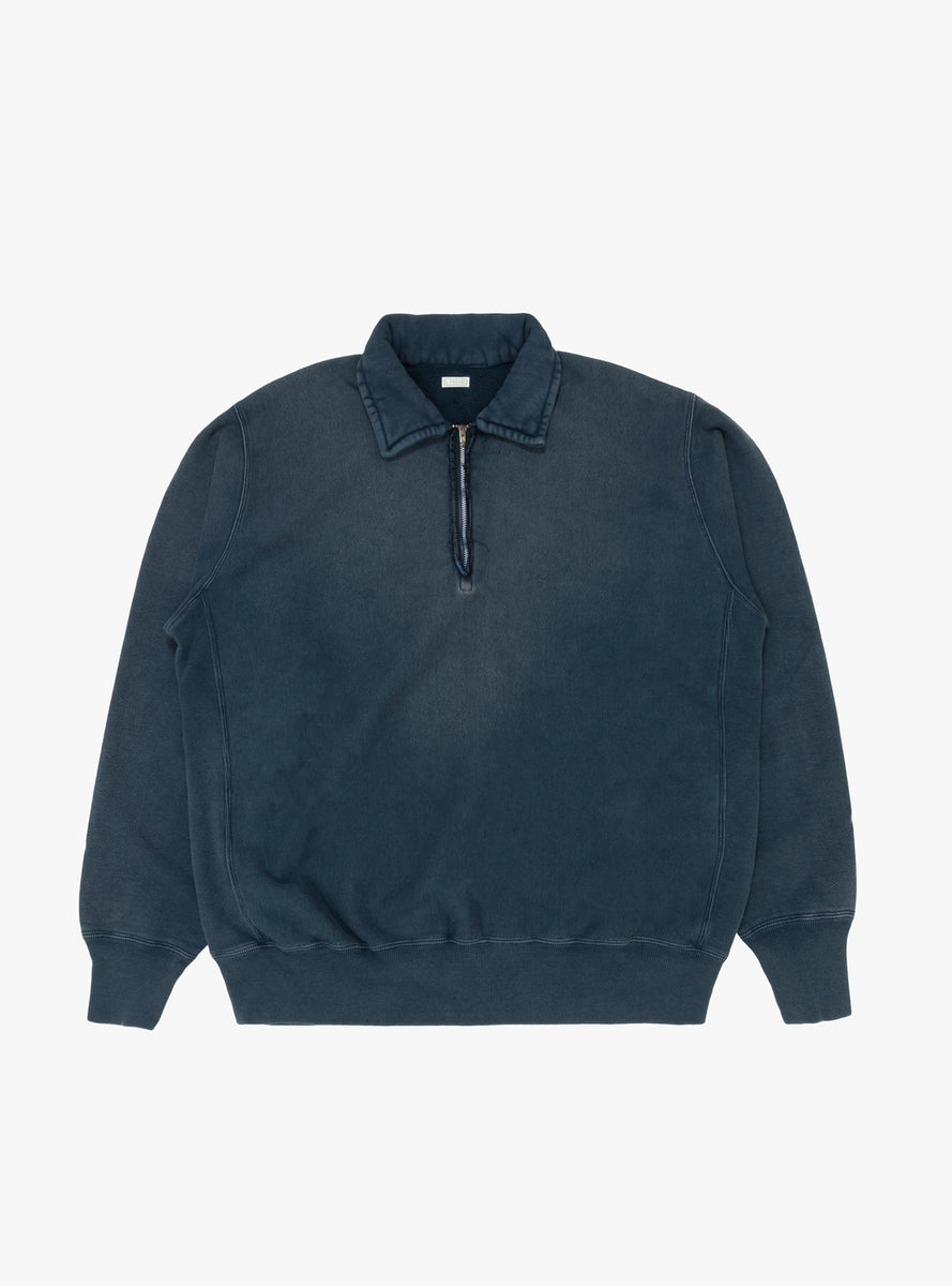 Vintage Half Zip Sweatshirt Blue by A.PRESSE | Couverture & The