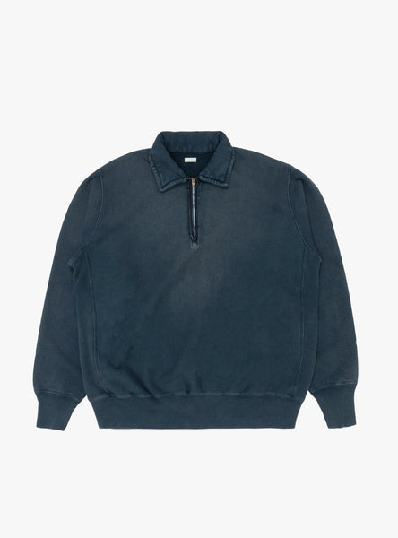 Vintage Half Zip Sweatshirt Blue by A.PRESSE | Couverture & The