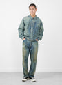 The 1st Type Denim Jacket Vertical Fade from A.PRESSE at Couverture & The Garbstore model