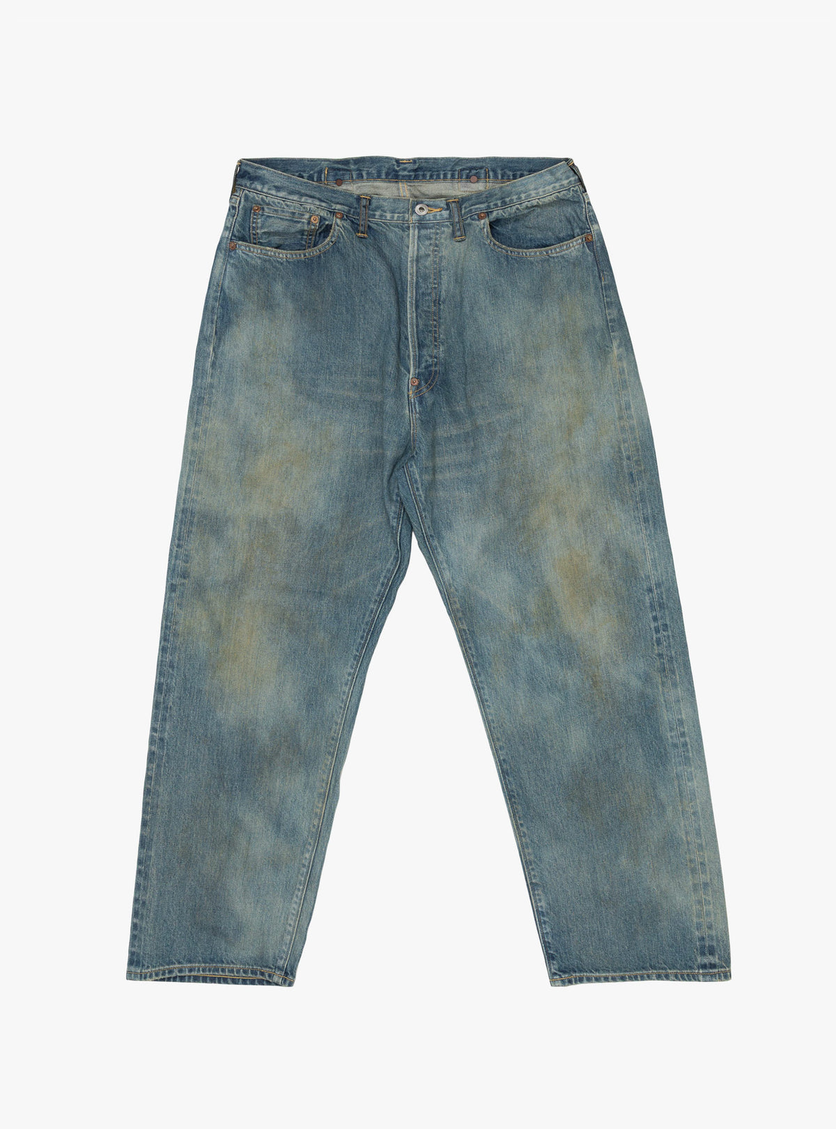 No.37 Washed Wide Denim Pants Vertical Fade by A.PRESSE 