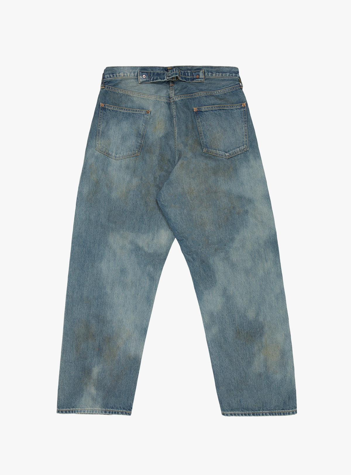 No.37 Washed Wide Denim Pants Vertical Fade by A.PRESSE 