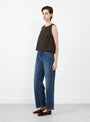 The Harrison Jean from Soeur comes in Blue at Couverture & The Garbstore
model side 