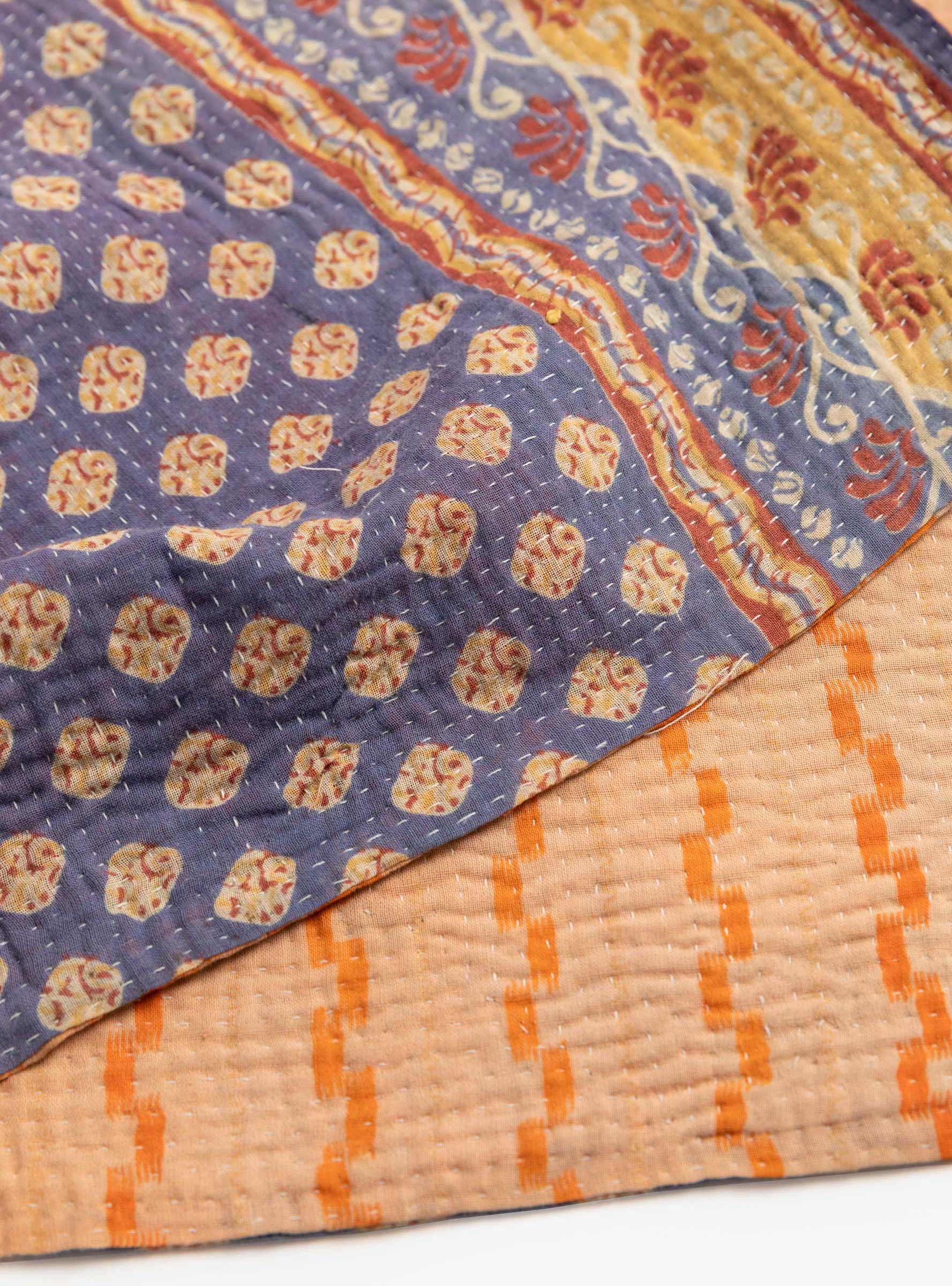 Lavender and Orange Kantha - Thumbnail 3