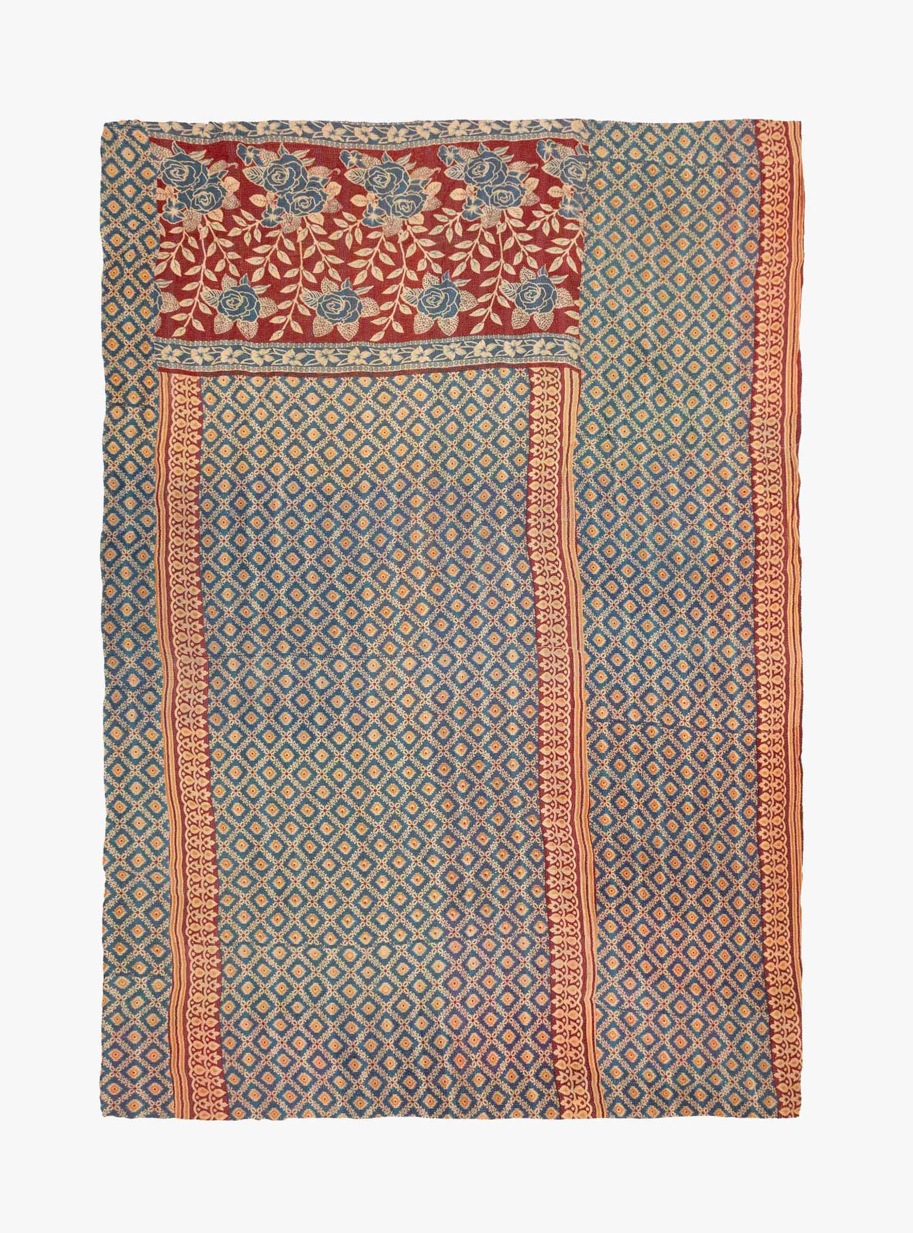Blue and Yellow Kantha