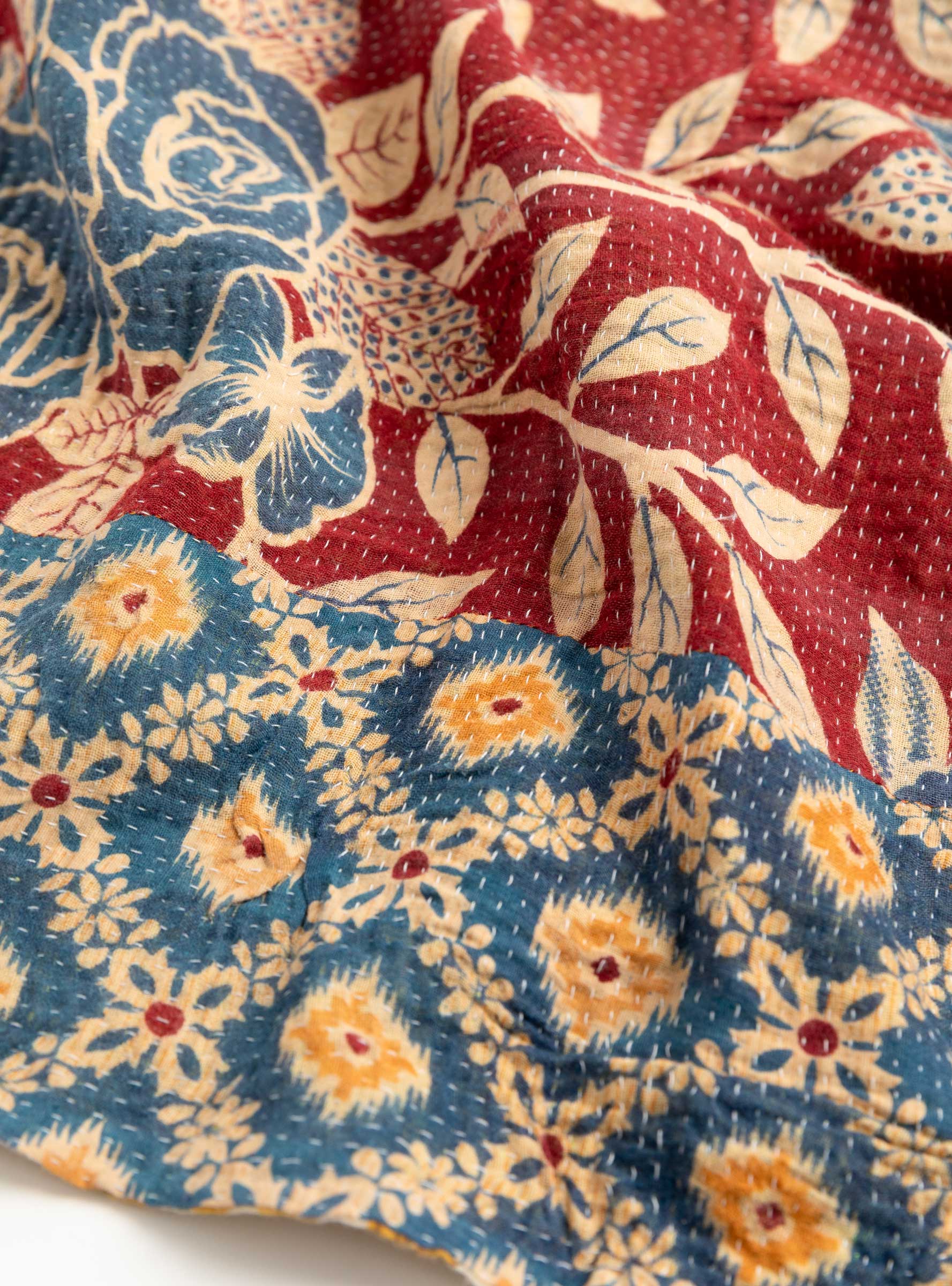 Blue and Yellow Kantha - Thumbnail 2