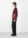 Jacquard Knit Cardigan Red from TOGA PULLA at Couverture & The Garbstore model side 