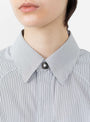 The Stripe Typewriter Shirt from TOGA PULLA comes in White
model collar 