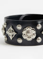 Leather Roll Bangle Black from TOGA PULLA at Couverture & The Garbstore
charm