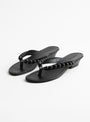 Bimba Beaded Thong Slip On Sandals Black at Couverture & The Garbstore
front