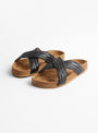 X Band Cork Footbed Sandal Black from Dragon Diffusion at Couverture & The Garbstore
front
