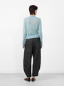 The Griffith Cardigan from Soeur comes in Celadon Blue at Couverture & The Garbstore
model back