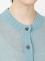 The Griffith Cardigan from Soeur comes in Celadon Blue at Couverture & The Garbstore
model detail