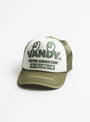 Satin Eye Logo Trucker Hat Dark Green from VANDYTHEPINK at Couverture & The Garbstore
front