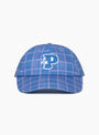 Tartan Print 6 Panel Cap Blue from Pawa Speed Sports at Couverture & The Garbstore
front 