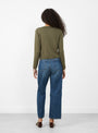 Fitted Crop Crew Jumper Cypress from Himalayan Cashmere at Couverture & The Garbstore
model back 