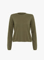Fitted Crop Crew Jumper Cypress from Himalayan Cashmere at Couverture & The Garbstore
front