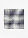 Madder Check Square Scarf Dark Navy and Ivory at Couverture & The Garbstore
front 