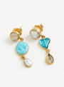 Three Charm Moving Drop Earrings Turquoise from Grainne Morton at Couverture & The Garbstore
side 