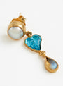 Three Charm Moving Drop Earrings Turquoise from Grainne Morton at Couverture & The Garbstore
detail