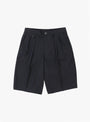 The 2 Pleats Shorts from Beams Plus come in Tropical Wool Navy at Couverture & The Garbstore
front 