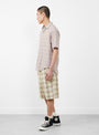 The Short Sleeve Checkered Ombre Shirt in Purple from Gramicci at Couverture & The Garbstore
model side 