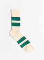 Recycled Cotton Socks Off Ecru & Green from ROTOTO at Couverture & The Garbstore
front 