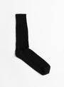 The Folk Crochet Socks come in Black from ROTOTO at Couverture & The Garbstore
front 
