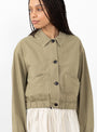 The Artisan Shirt Jacket comes in Kelp from Girls of Dust at Couverture & The Garbstore
model detail
