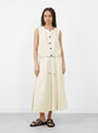 The Veston Sleeveless Top comes in Wheat from Girls of Dust at Couverture & The Garbstore
model front 