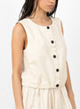 The Veston Sleeveless Top comes in Wheat from Girls of Dust at Couverture & The Garbstore
model detail